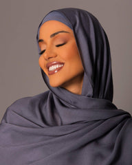 Premium Modal Hijab with matching under cap set – Ash Slate - Hals and Sals Premium Modal Hijab with matching under cap set – Ash Slate - Hals and Sals