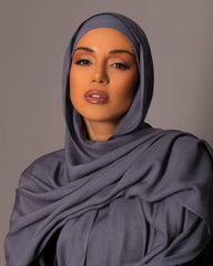 Premium Modal Hijab with matching under cap set – Ash Slate - Hals and Sals Premium Modal Hijab with matching under cap set – Ash Slate - Hals and Sals