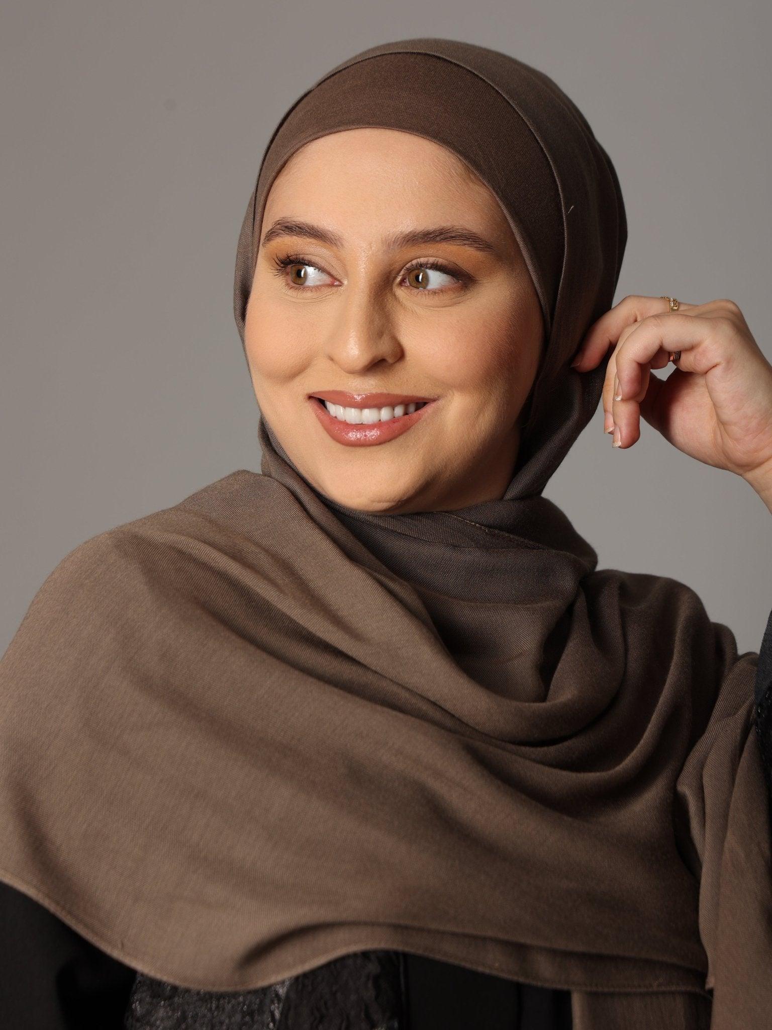 Premium Modal Hijab with matching under cap set - Raw Amber - Hals and Sals