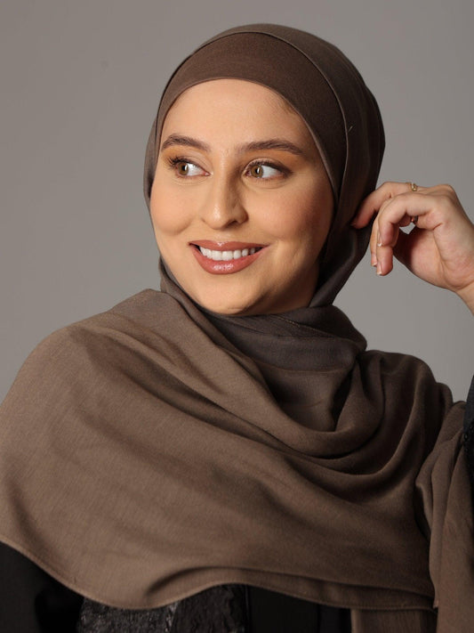 Premium Modal Hijab with matching under cap set - Raw Amber - Hals and Sals