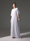 Crepe Abaya Inner Slip Dress - Elegant White - Hals and Sals