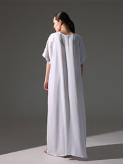 Crepe Abaya Inner Slip Dress - Elegant White - Hals and Sals