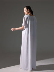 Crepe Abaya Inner Slip Dress - Elegant White - Hals and Sals