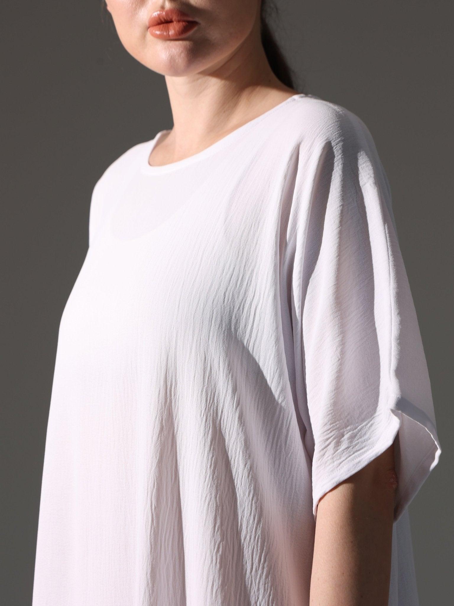Crepe Abaya Inner Slip Dress - Elegant White - Hals and Sals