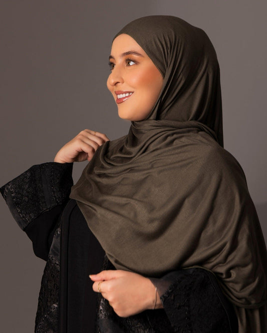 Premium Jersey Hijab - Taupe Green - Hals and Sals