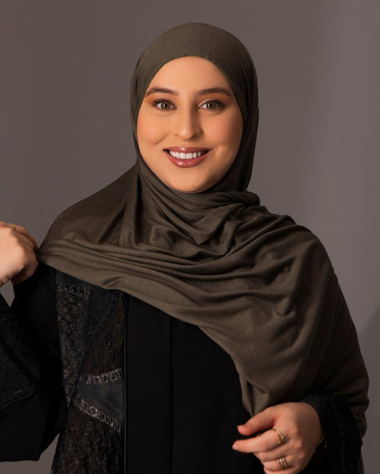 Premium Jersey Hijab - Taupe Green - Hals and Sals