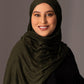 Premium Jersey Hijab - Deep Olive - Hals and Sals