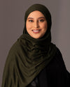 Premium Jersey Hijab - Deep Olive - Hals and Sals