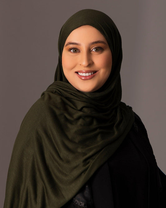 Premium Jersey Hijab - Deep Olive - Hals and Sals