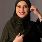 Premium Jersey Hijab - Deep Olive - Hals and Sals