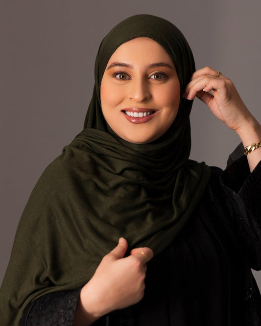 Premium Jersey Hijab - Deep Olive - Hals and Sals