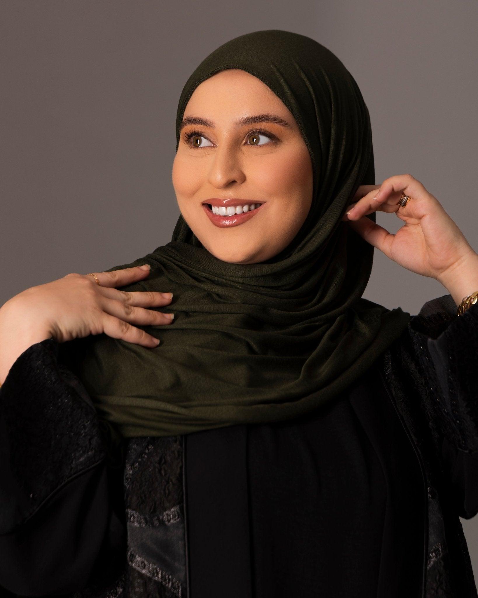 Premium Jersey Hijab - Deep Olive - Hals and Sals