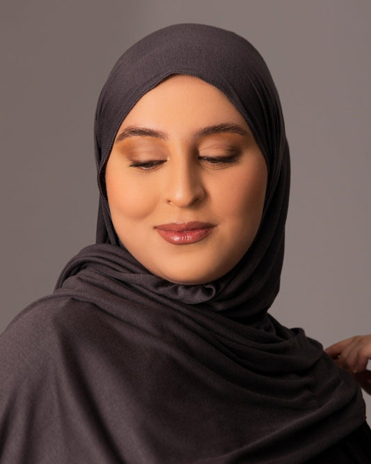Premium Jersey Hijab – Charcoal - Hals and Sals