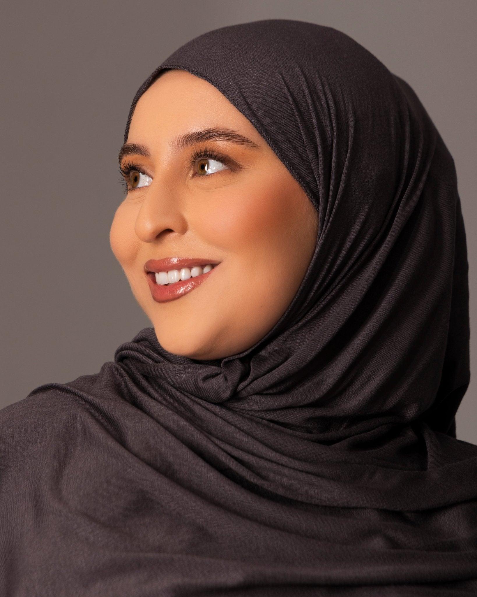 Premium Jersey Hijab – Charcoal - Hals and Sals