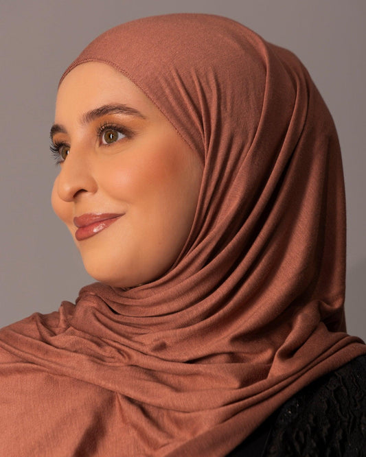 Premium Jersey Hijab – Dusky Cocoa - Hals and Sals