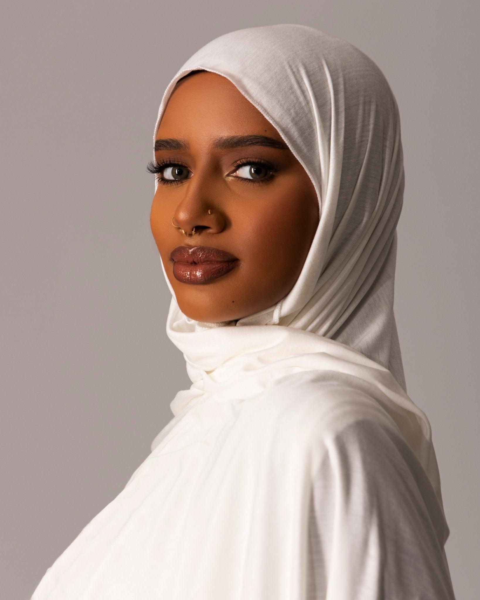 Premium Jersey Hijab – Ivory White - Hals and Sals