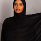 Premium oversize Jersey Hijab – Black - Hals and Sals
