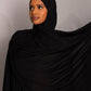 Premium oversize Jersey Hijab – Black - Hals and Sals