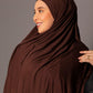 Premium oversize Jersey Hijab - Espresso Brown - Hals and Sals