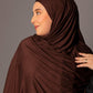 Premium oversize Jersey Hijab - Espresso Brown - Hals and Sals