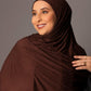 Premium oversize Jersey Hijab - Espresso Brown - Hals and Sals