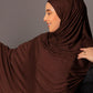 Premium oversize Jersey Hijab - Espresso Brown - Hals and Sals