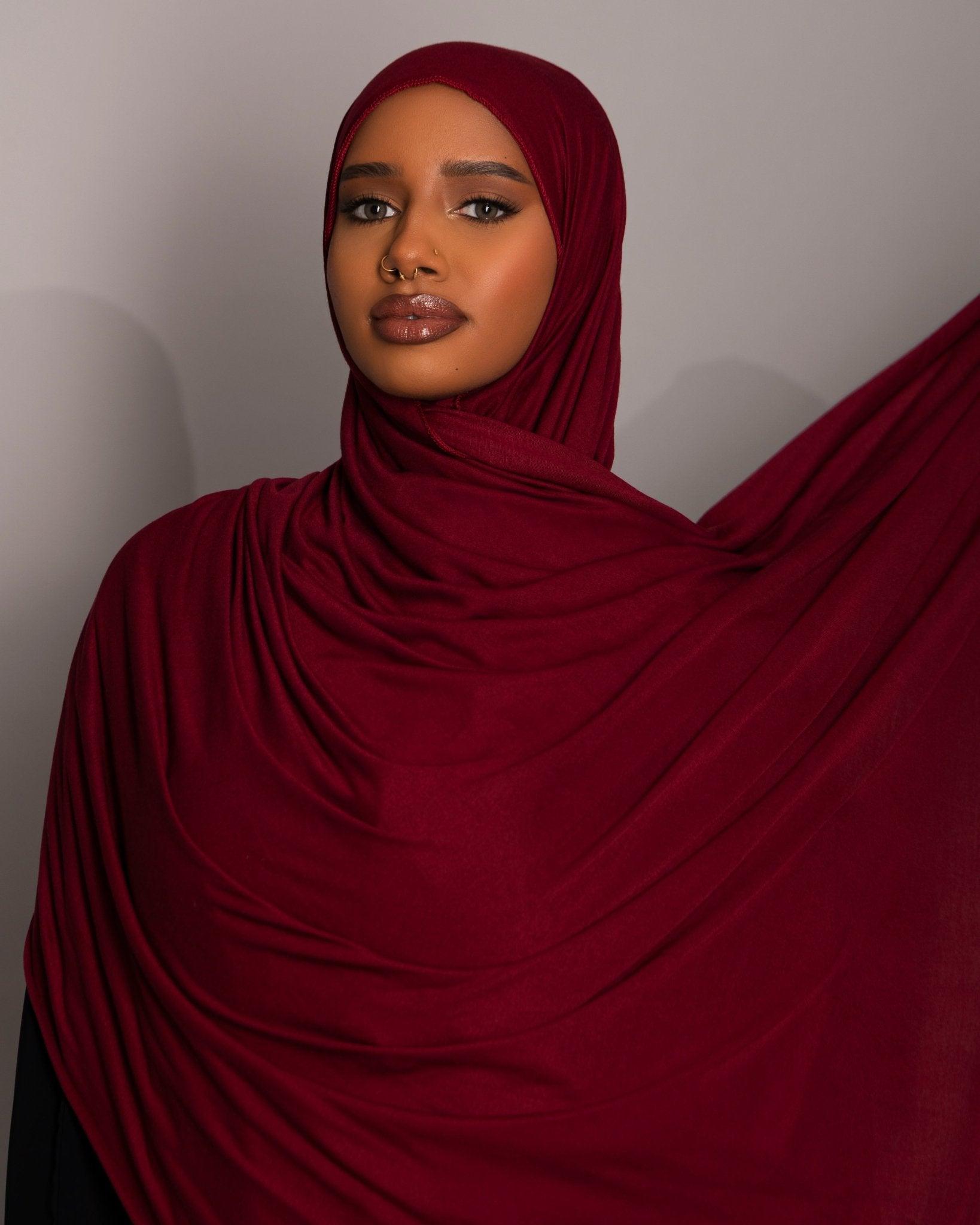 Premium oversize Jersey Hijab - Garnet - Hals and Sals