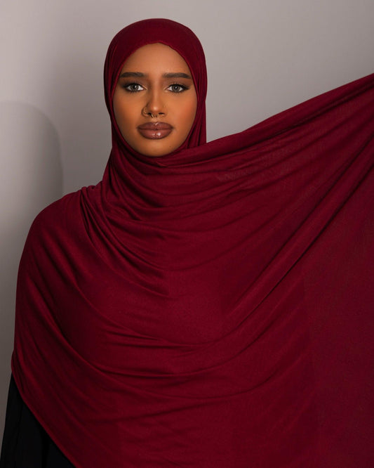 Premium oversize Jersey Hijab - Garnet - Hals and Sals