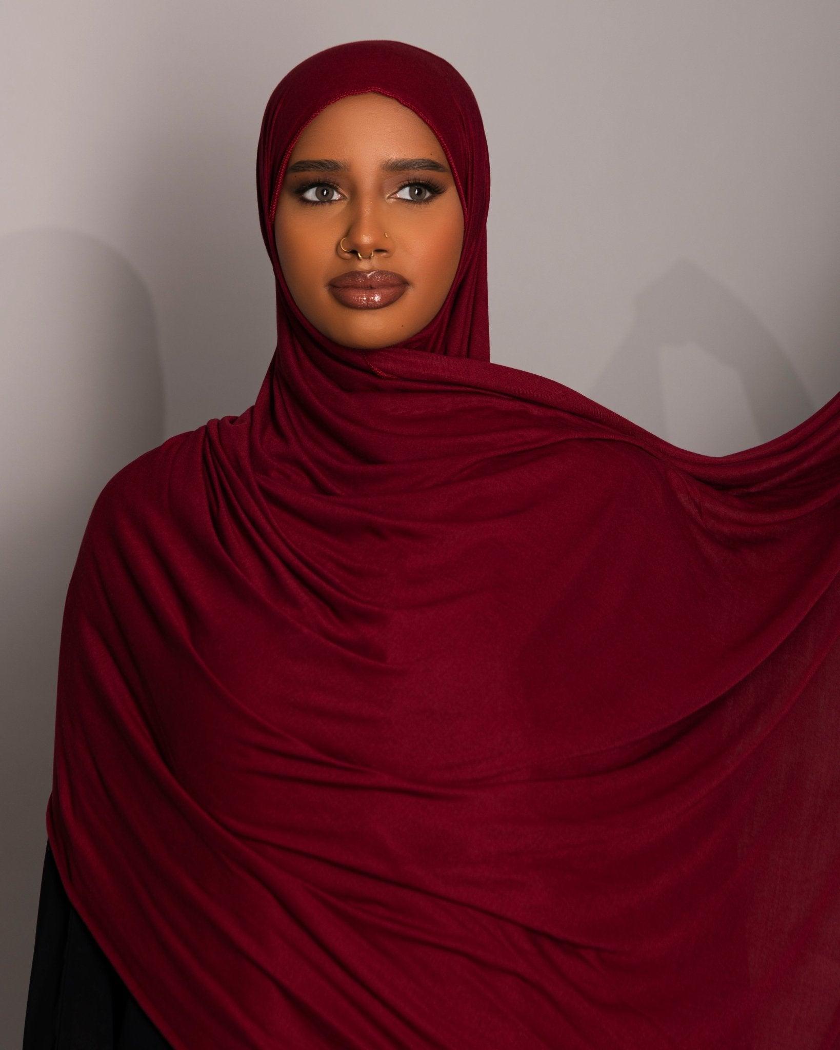 Premium oversize Jersey Hijab - Garnet - Hals and Sals