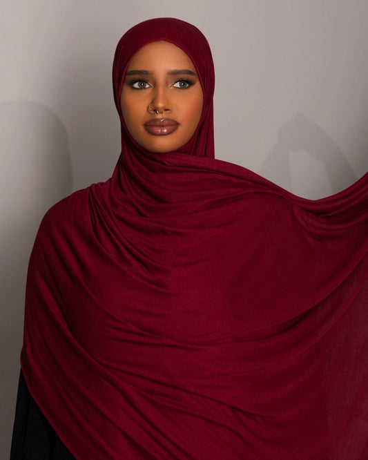 Premium oversize Jersey Hijab - Garnet - Hals and Sals