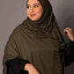 Premium oversize Jersey Hijab – Olive green - Hals and Sals