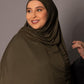 Premium oversize Jersey Hijab – Olive green - Hals and Sals