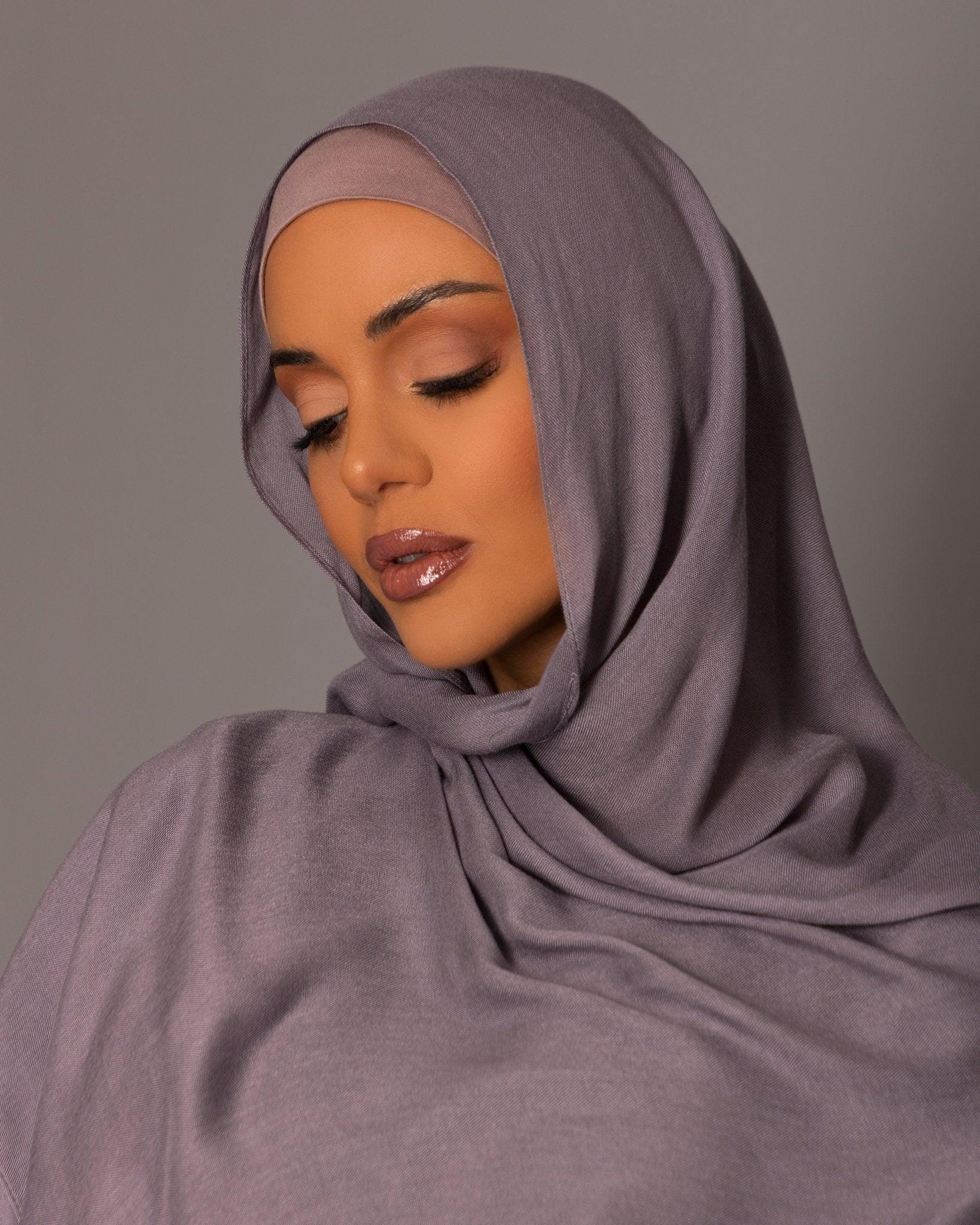 Premium Modal Hijab with matching under cap set - Dusky Lavender - Hals and Sals