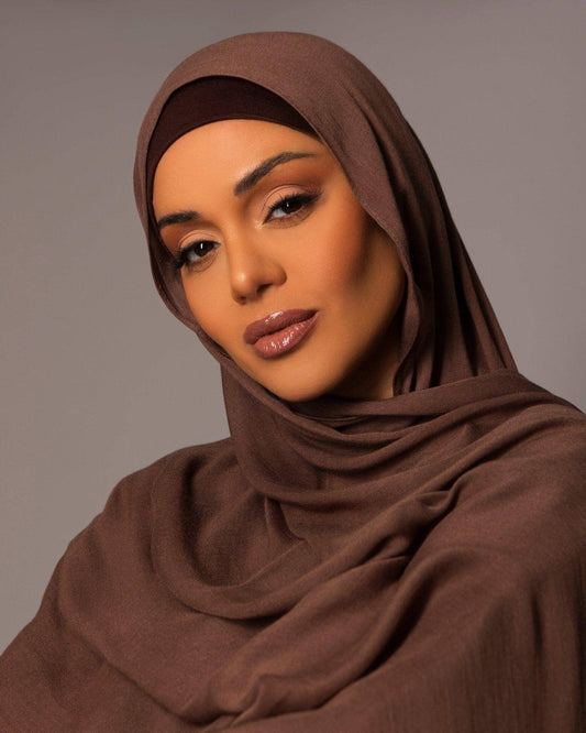 Premium Modal Hijab with matching under cap set - Truffle - Hals and Sals