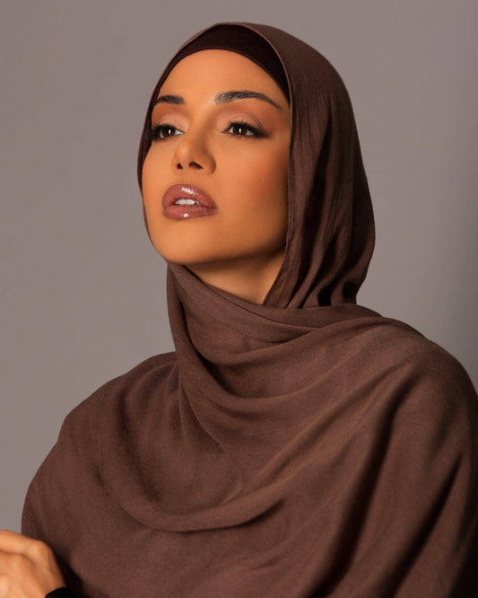 Premium Modal Hijab with matching under cap set - Truffle - Hals and Sals