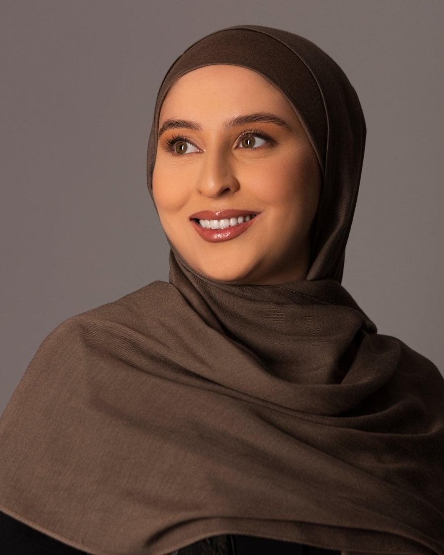 Premium Modal Hijab with matching under cap set – Raw Umber - Hals and Sals