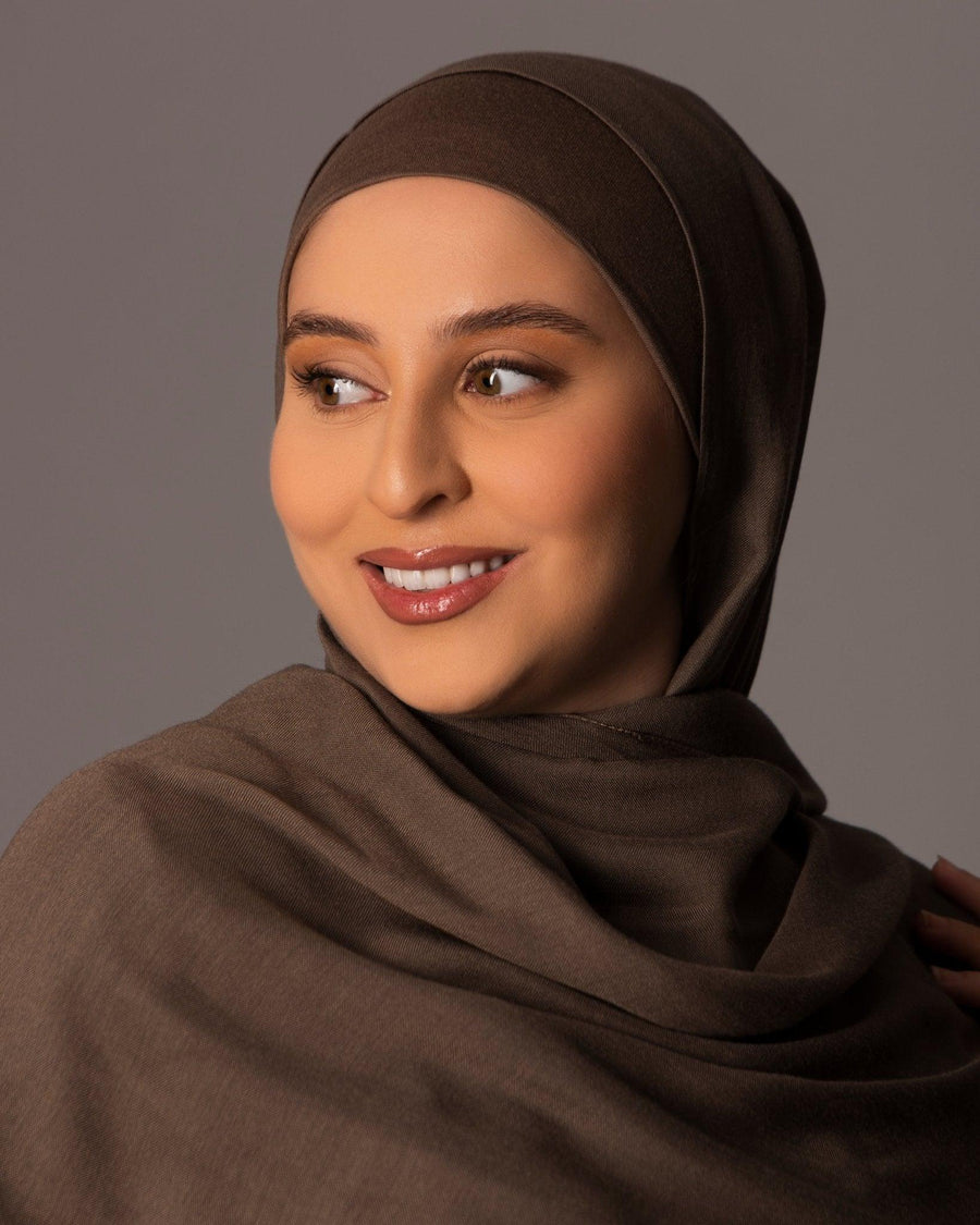 Premium Modal Hijab with matching under cap set – Raw Umber - Hals and Sals