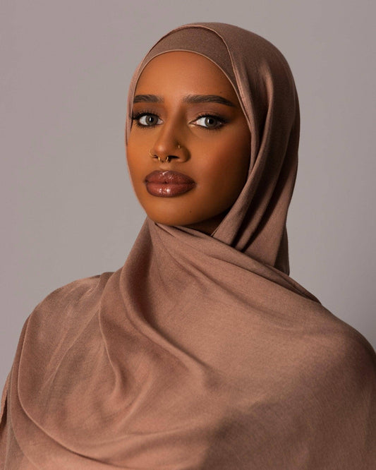 Premium Modal Hijab with matching under cap set - Soft Cocoa - Hals and Sals