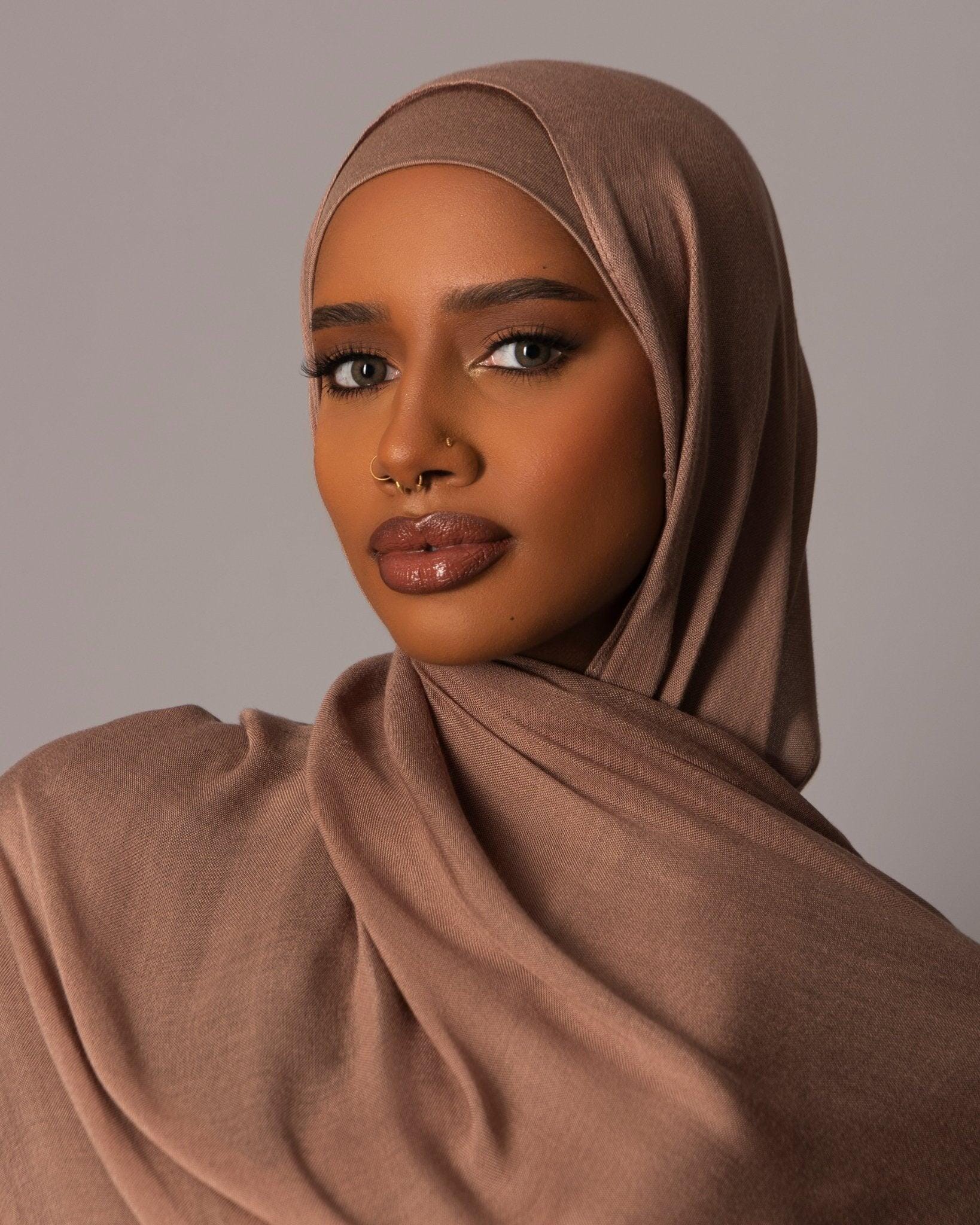 Premium Modal Hijab with matching under cap set - Soft Cocoa - Hals and Sals
