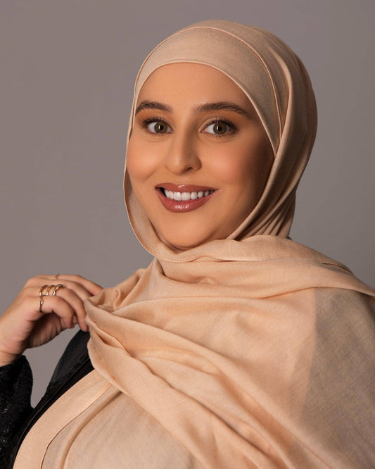 Premium Modal Hijab with matching under cap set - Peach Beige - Hals and Sals