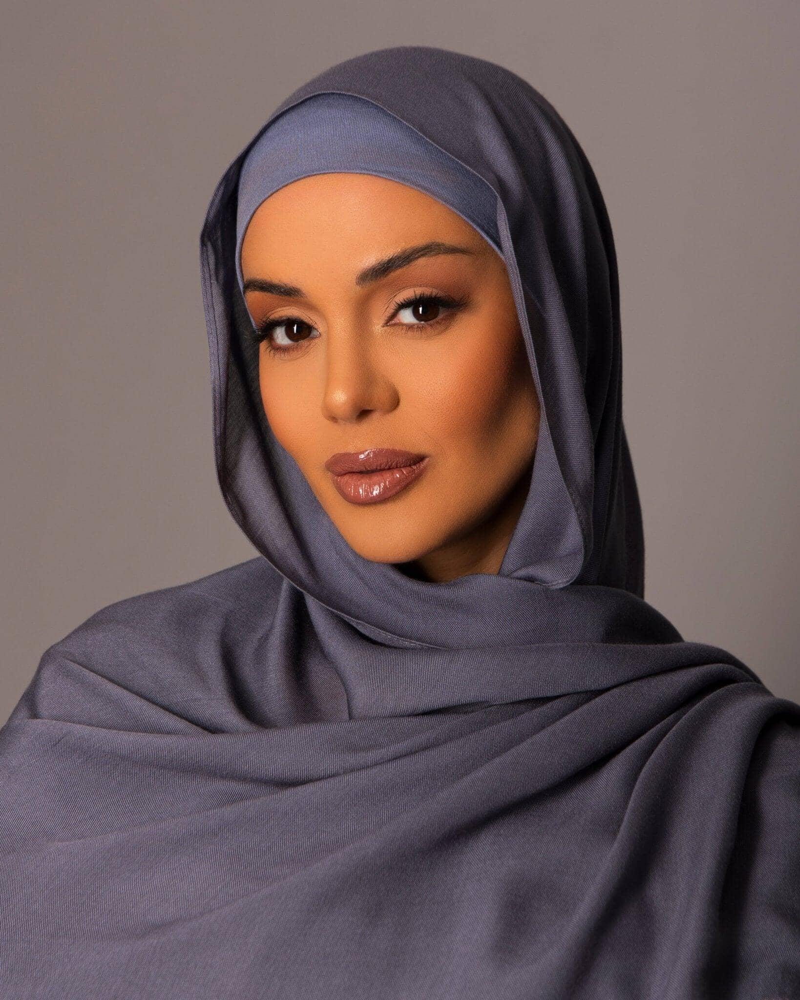 Premium Modal Hijab with matching under cap set – Ash Slate - Hals and Sals