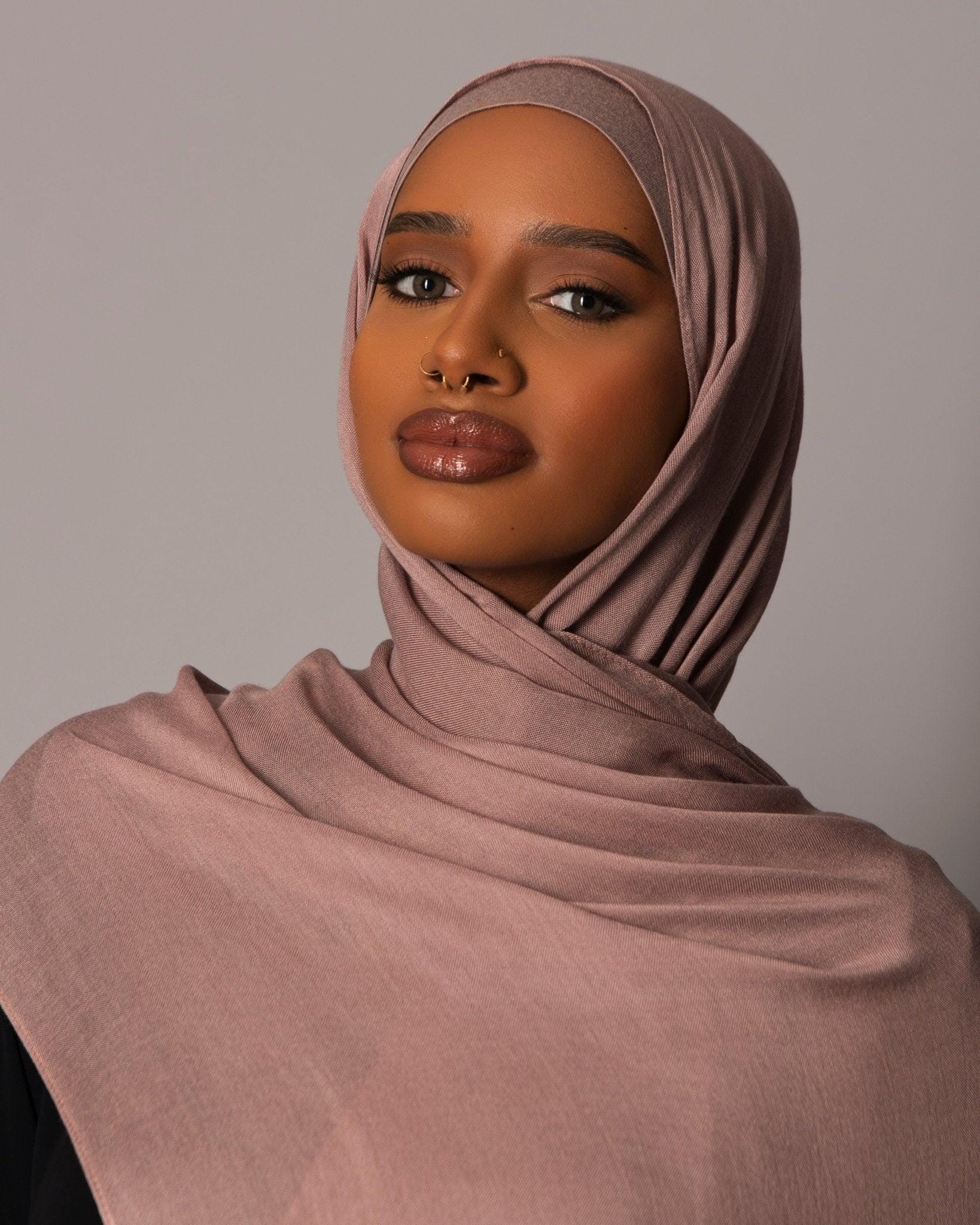 Premium Modal Hijab with matching under cap set – Mauve Dust - Hals and Sals
