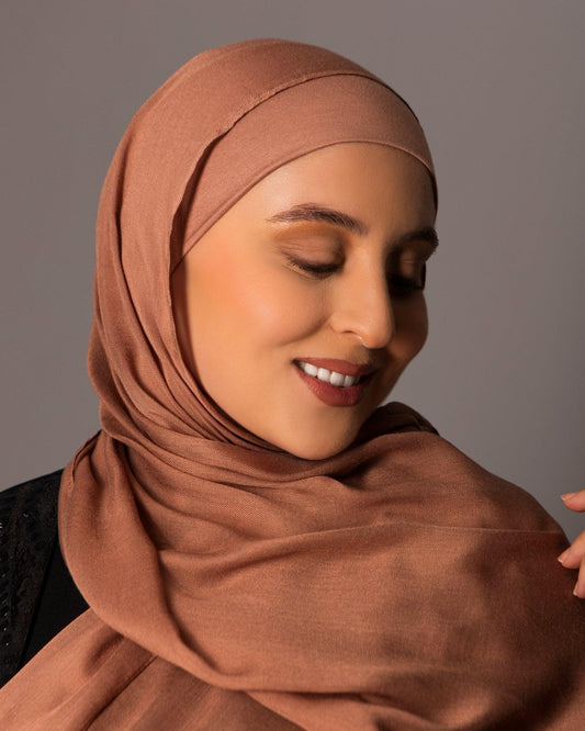 Premium Modal Hijab with matching under cap set – Terracotta Blush - Hals and Sals