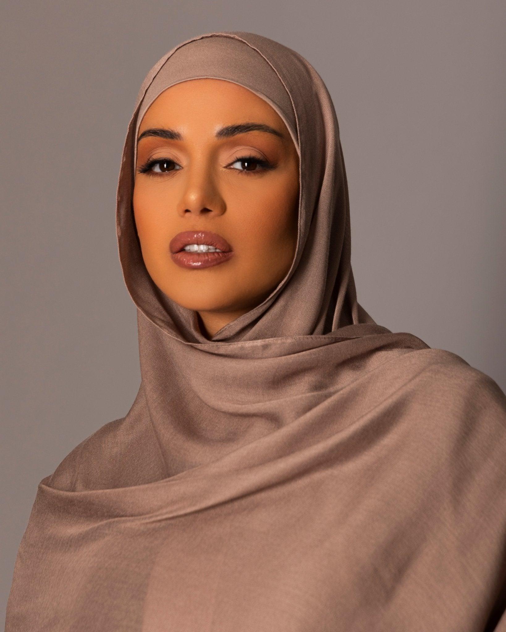 Premium Modal Hijab with matching under cap set – Taupe - Hals and Sals