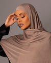 Premium Modal Hijab with matching under cap set – Taupe - Hals and Sals