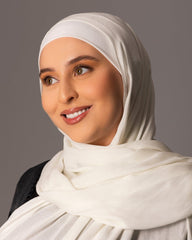 Premium Modal Hijab with matching under cap set – Ivory - Hals and Sals
