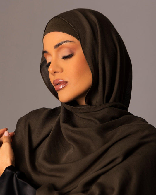 Premium Modal Hijab with matching under cap set – Deep Moss - Hals and Sals