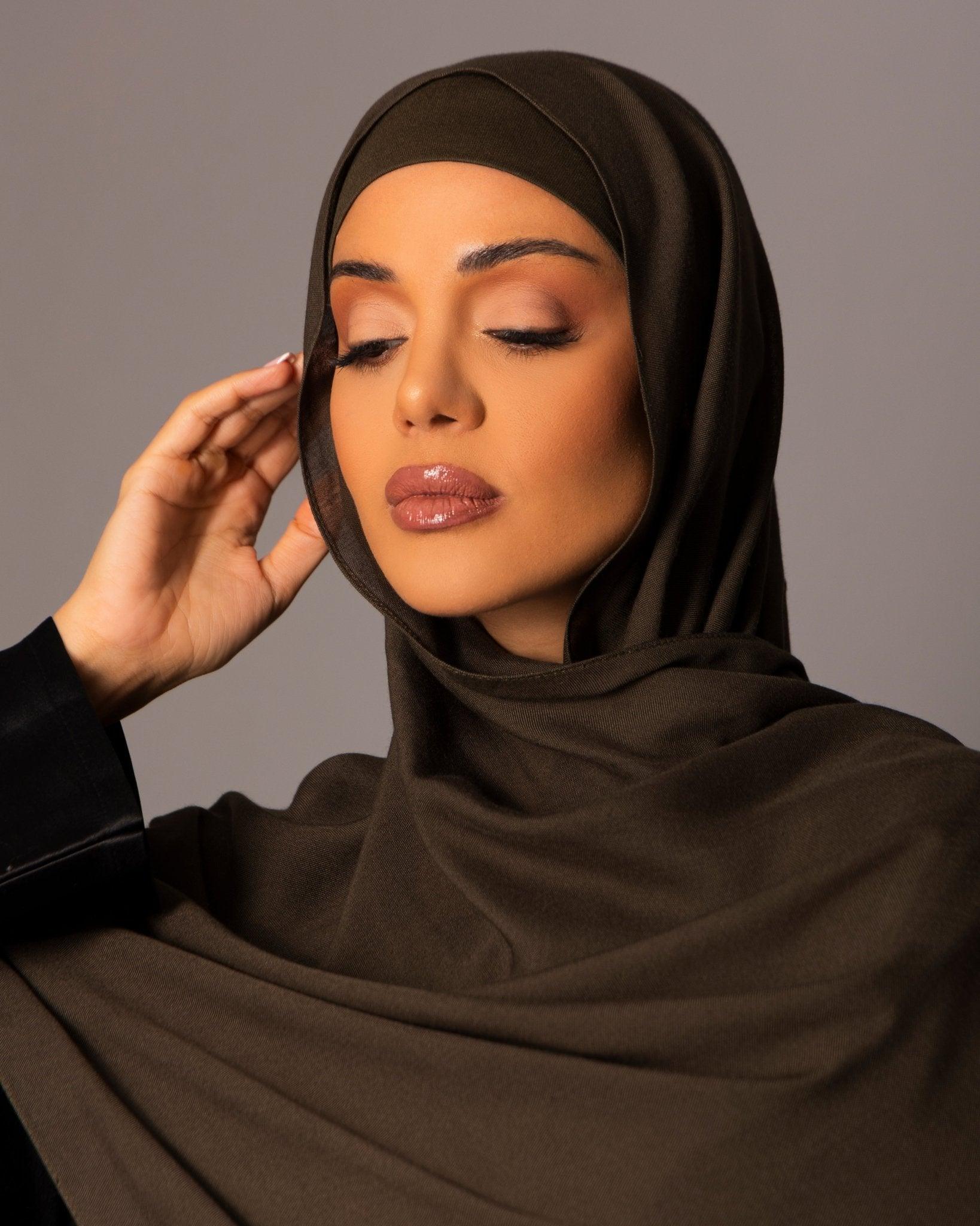 Premium Modal Hijab with matching under cap set – Deep Moss - Hals and Sals
