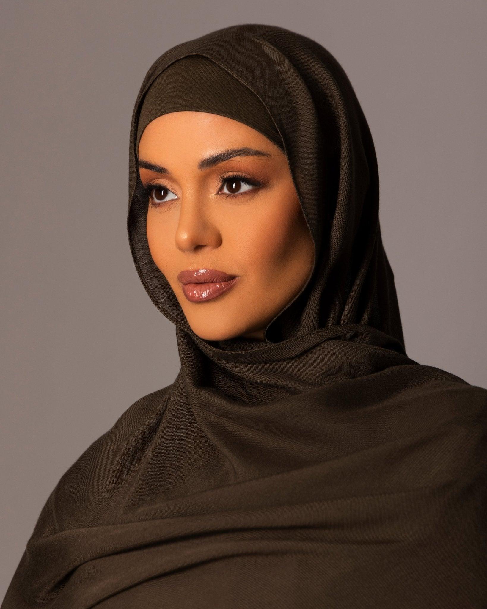 Premium Modal Hijab with matching under cap set – Deep Moss - Hals and Sals