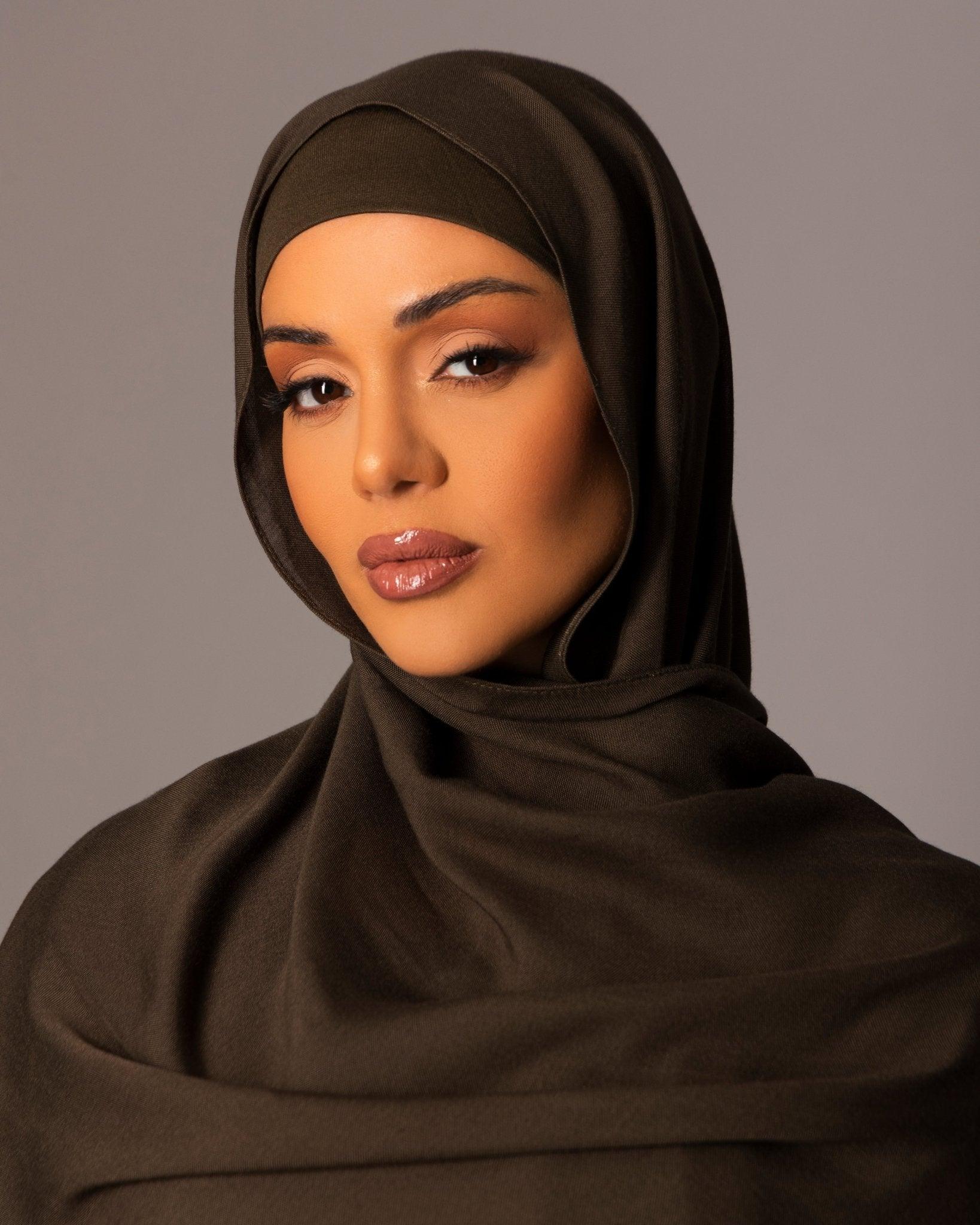 Premium Modal Hijab with matching under cap set – Deep Moss - Hals and Sals